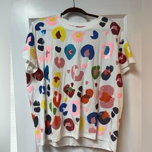 Queen of Sparkles Colorful Sequin Patterned T-Shirt